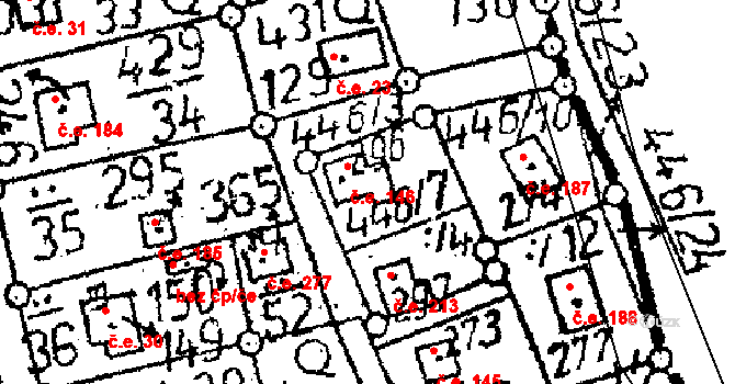 Černíny 146 na parcele st. 296 v KÚ Černíny, Katastrální mapa