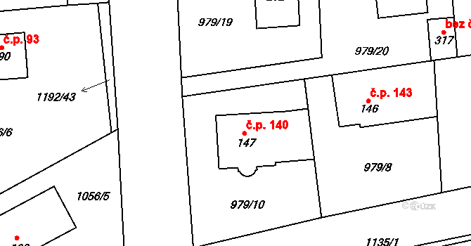 Želivec 140, Sulice na parcele st. 147 v KÚ Sulice, Katastrální mapa