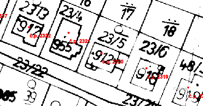 Podlusky 2320, Roudnice nad Labem na parcele st. 912 v KÚ Podlusky, Katastrální mapa