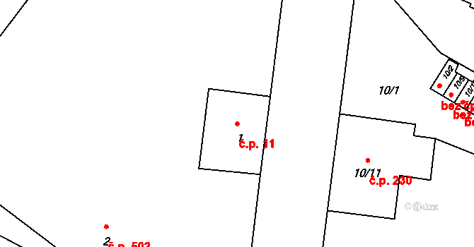Nusle 11, Praha na parcele st. 1 v KÚ Nusle, Katastrální mapa