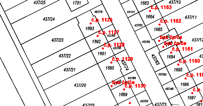 Hluboká nad Vltavou 1128 na parcele st. 1691 v KÚ Hluboká nad Vltavou, Katastrální mapa