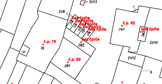 Březnice 38619016 na parcele st. 26/2 v KÚ Březnice, Katastrální mapa
