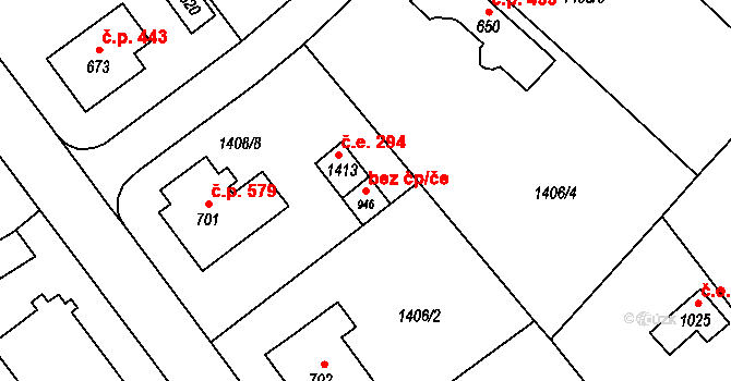 Brtnice 42362016 na parcele st. 946 v KÚ Brtnice, Katastrální mapa