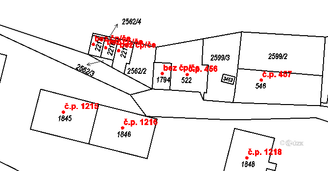 Nejdek 42408016 na parcele st. 1794 v KÚ Nejdek, Katastrální mapa
