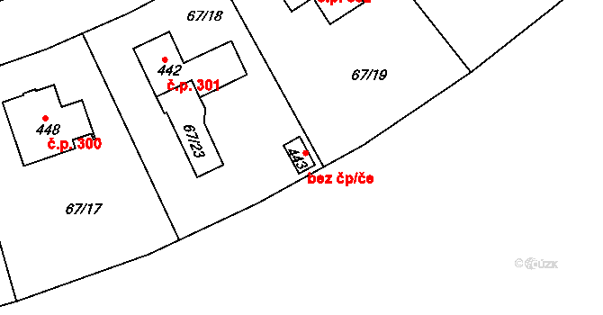 Broumy 43085016 na parcele st. 443 v KÚ Broumy, Katastrální mapa