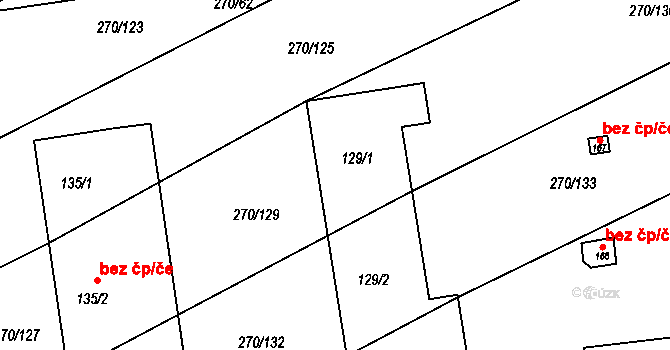 Džbánov 45510016 na parcele st. 129/1 v KÚ Džbánov u Vysokého Mýta, Katastrální mapa