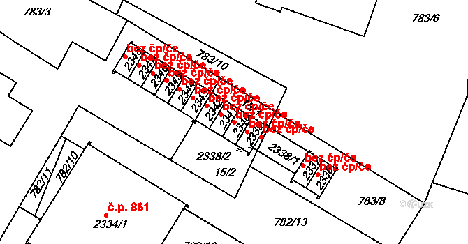 Jičín 45672016 na parcele st. 2340 v KÚ Jičín, Katastrální mapa