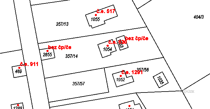 Hradištko 45689016 na parcele st. 1054 v KÚ Hradištko pod Medníkem, Katastrální mapa
