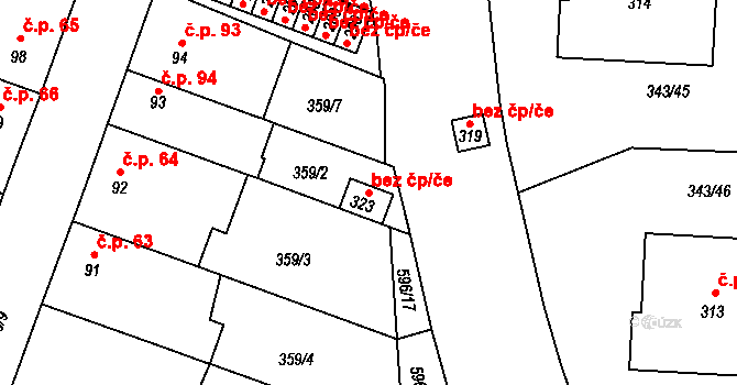 Strakonice 49821016 na parcele st. 323 v KÚ Přední Ptákovice, Katastrální mapa
