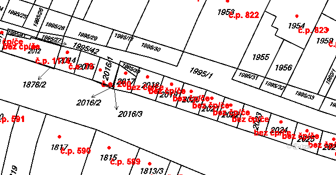 Velké Pavlovice 75 na parcele st. 2019 v KÚ Velké Pavlovice, Katastrální mapa