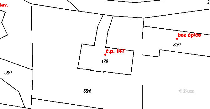 Hranice III-Velká 147, Hranice na parcele st. 120 v KÚ Velká u Hranic, Katastrální mapa