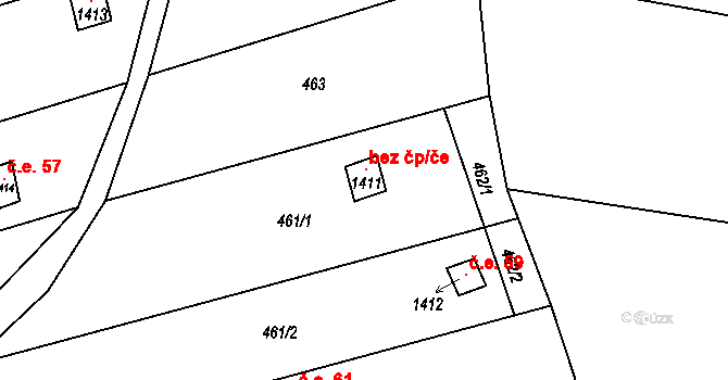 Lipník nad Bečvou I-Město 58, Lipník nad Bečvou na parcele st. 461/1 v KÚ Lipník nad Bečvou, Katastrální mapa
