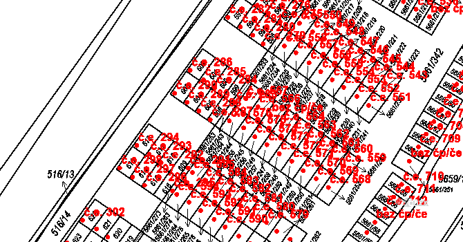 Jihlava 576 na parcele st. 5661/244 v KÚ Jihlava, Katastrální mapa