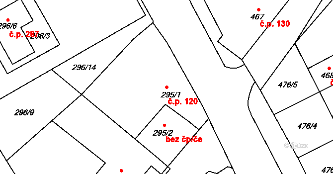 Janovice 120, Rýmařov na parcele st. 295/1 v KÚ Janušov, Katastrální mapa