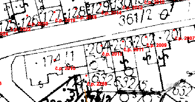 Podlusky 2013, Roudnice nad Labem na parcele st. 204 v KÚ Podlusky, Katastrální mapa