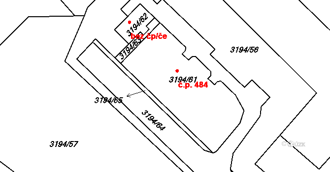 Podmoklice 484, Semily na parcele st. 3194/61 v KÚ Semily, Katastrální mapa
