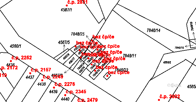 Židenice 488, Brno na parcele st. 7848/4 v KÚ Židenice, Katastrální mapa
