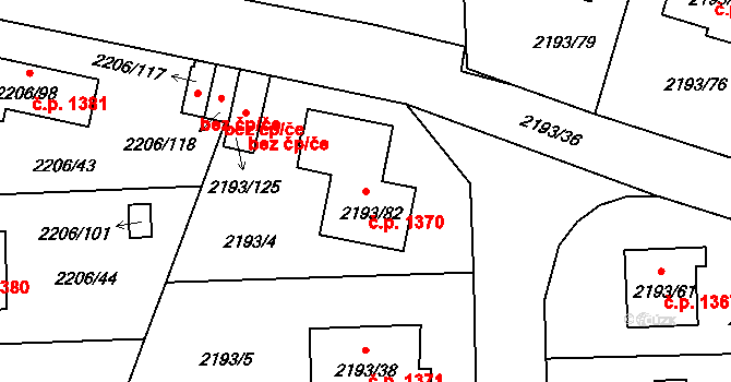 Pelhřimov 1370 na parcele st. 2193/82 v KÚ Pelhřimov, Katastrální mapa