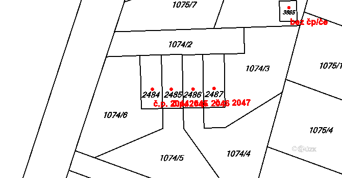 Dvůr Králové nad Labem 2045 na parcele st. 2485 v KÚ Dvůr Králové nad Labem, Katastrální mapa