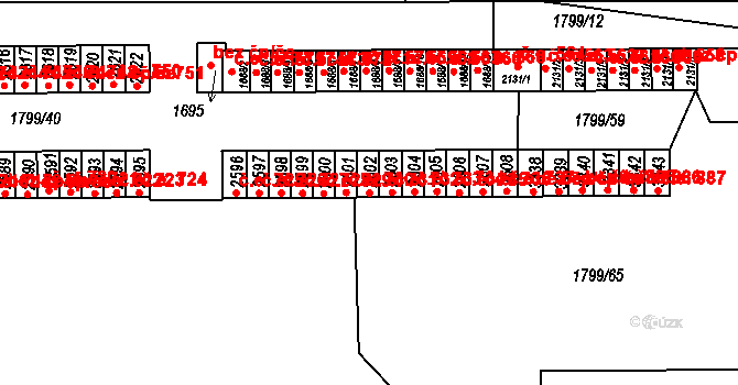Slaný 731 na parcele st. 2602 v KÚ Slaný, Katastrální mapa