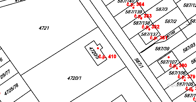Syrovice 410 na parcele st. 4720/3 v KÚ Syrovice, Katastrální mapa