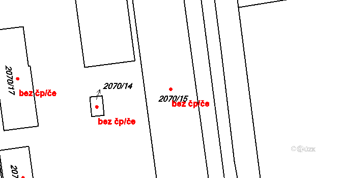 Strážnice 38917017 na parcele st. 2070/15 v KÚ Strážnice na Moravě, Katastrální mapa