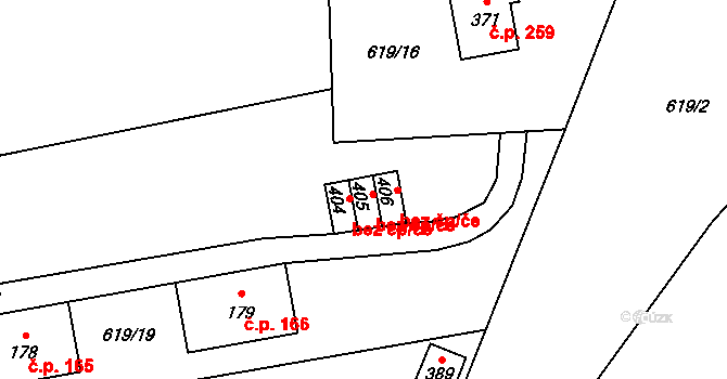 Vír 41902017 na parcele st. 405 v KÚ Vír, Katastrální mapa