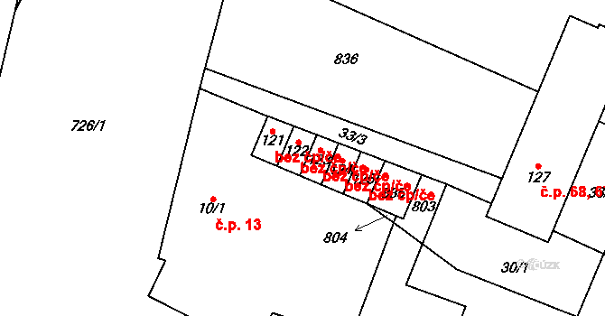 Budčeves 42069017 na parcele st. 122 v KÚ Budčeves, Katastrální mapa