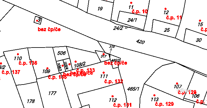 Lutín 42961017 na parcele st. 317 v KÚ Třebčín, Katastrální mapa