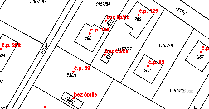 Hrabyně 43759017 na parcele st. 417 v KÚ Hrabyně, Katastrální mapa