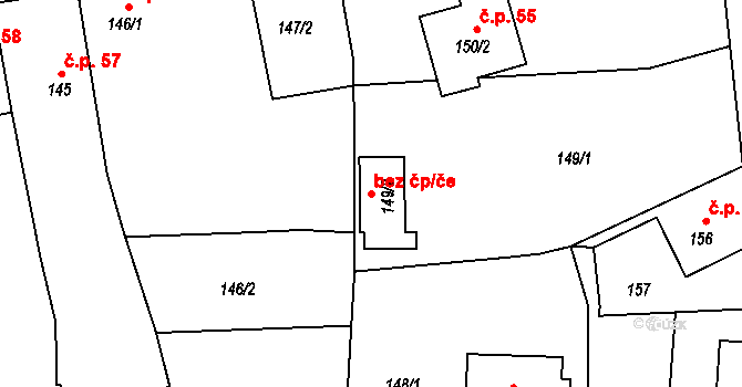 Dolní Benešov 49667017 na parcele st. 149/2 v KÚ Dolní Benešov, Katastrální mapa