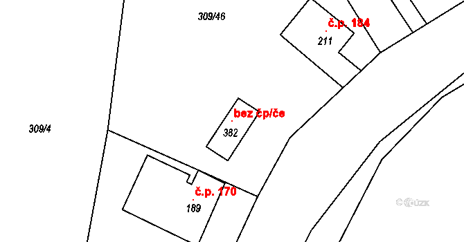 Brněnec 103522018 na parcele st. 382 v KÚ Moravská Chrastová, Katastrální mapa