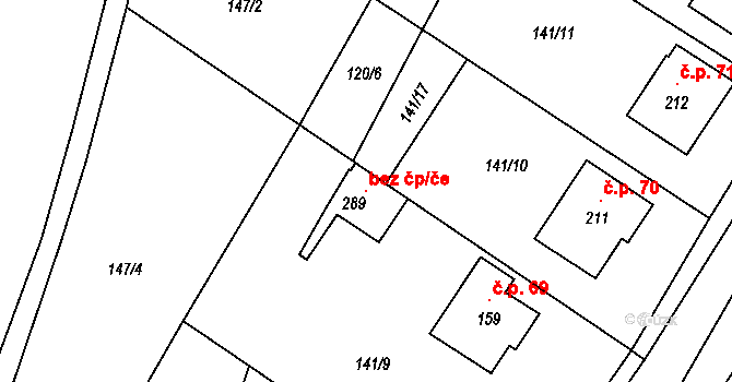 Sebranice 104824018 na parcele st. 289 v KÚ Sebranice u Litomyšle, Katastrální mapa