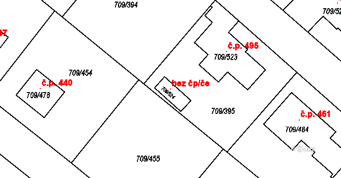 Popůvky 121556018 na parcele st. 709/524 v KÚ Popůvky u Brna, Katastrální mapa