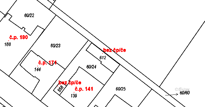 Blatnice 121753018 na parcele st. 612 v KÚ Blatnice u Nýřan, Katastrální mapa