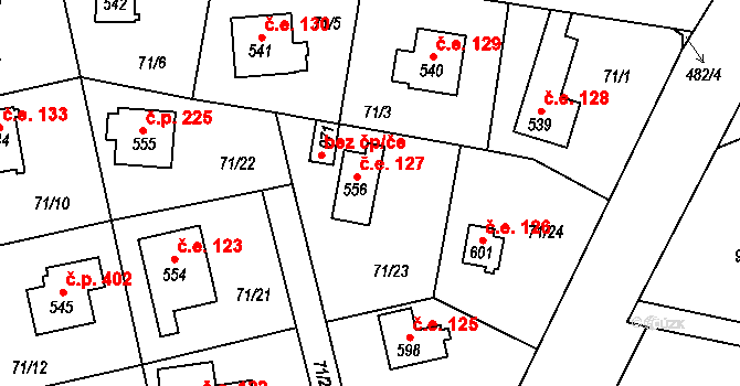 Louňovice 127 na parcele st. 556 v KÚ Louňovice, Katastrální mapa