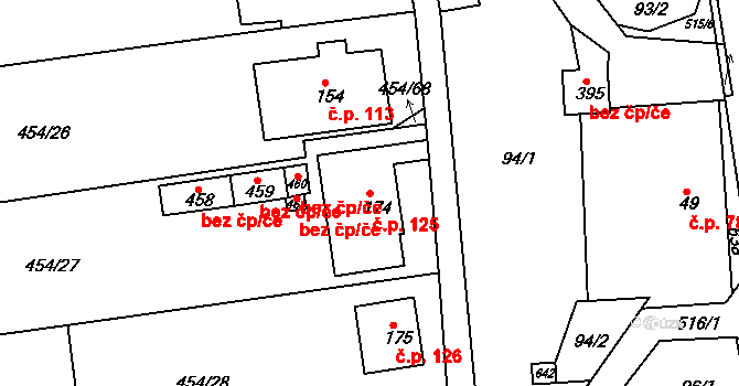 Horní Maršov 125 na parcele st. 174 v KÚ Horní Maršov, Katastrální mapa