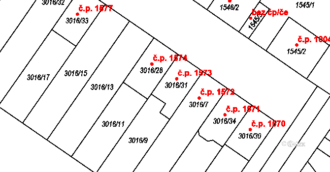Dubňany 1573 na parcele st. 3016/31 v KÚ Dubňany, Katastrální mapa