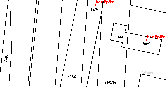 Hodice 38665018 na parcele st. 197/4 v KÚ Hodice, Katastrální mapa