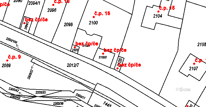 Brno 39446018 na parcele st. 2102/2 v KÚ Pisárky, Katastrální mapa