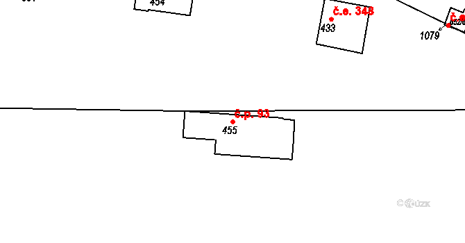 Štěchovice 39608018 na parcele st. 455 v KÚ Štěchovice u Prahy, Katastrální mapa