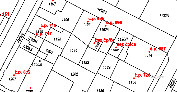 Chotěboř 41719018 na parcele st. 1192/2 v KÚ Chotěboř, Katastrální mapa
