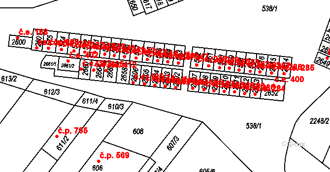 Veverská Bítýška 41916018 na parcele st. 2603 v KÚ Veverská Bítýška, Katastrální mapa
