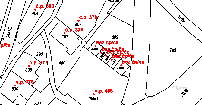 Rychnov nad Kněžnou 41980018 na parcele st. 398/3 v KÚ Rychnov nad Kněžnou, Katastrální mapa