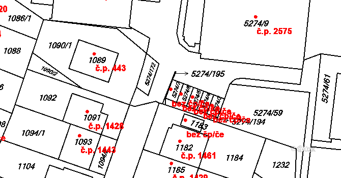 Brno 45515018 na parcele st. 5274/7 v KÚ Žabovřesky, Katastrální mapa