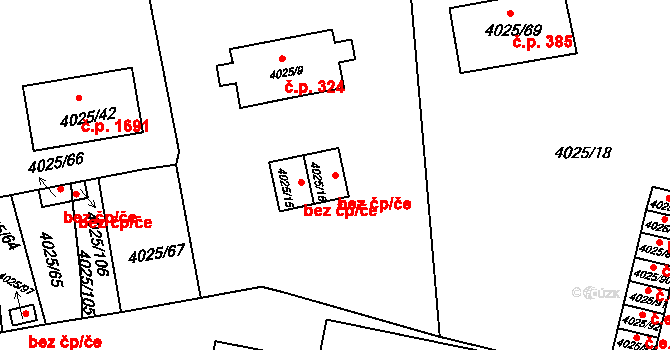 Litoměřice 47610018 na parcele st. 4025/16 v KÚ Litoměřice, Katastrální mapa