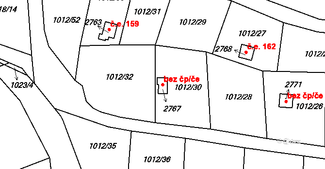 Mariánské Lázně 48188018 na parcele st. 2767 v KÚ Úšovice, Katastrální mapa