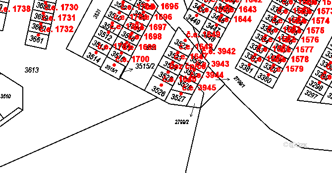 Město 1645, Havířov na parcele st. 3526 v KÚ Havířov-město, Katastrální mapa