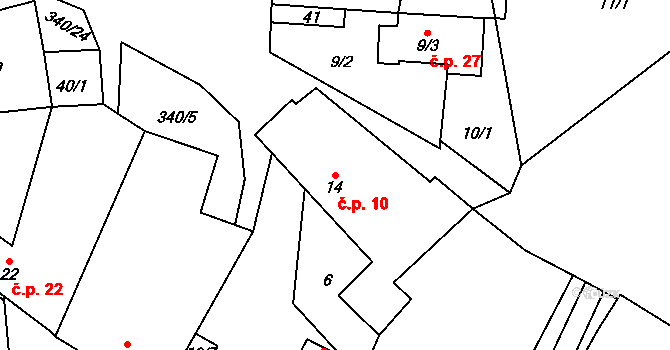 Chmelná 10, Nová Cerekev na parcele st. 14 v KÚ Chmelná u Pelhřimova, Katastrální mapa