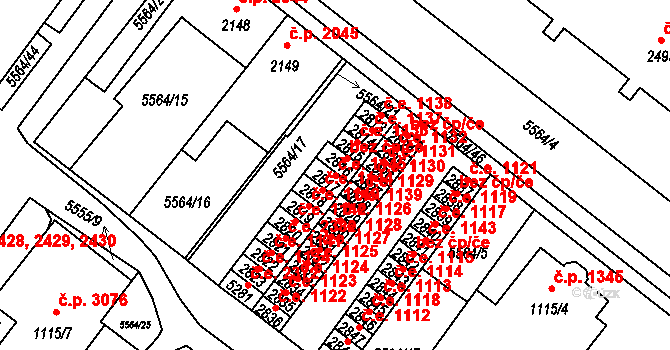 Žatec 1145 na parcele st. 2817 v KÚ Žatec, Katastrální mapa